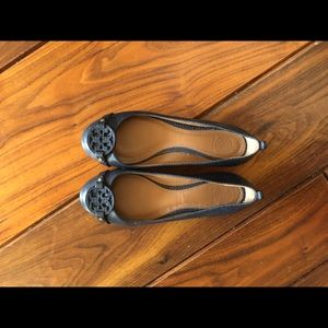 Blue snakeskin Tory Burch Flats
